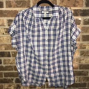 Madewell Open back plaid shirt